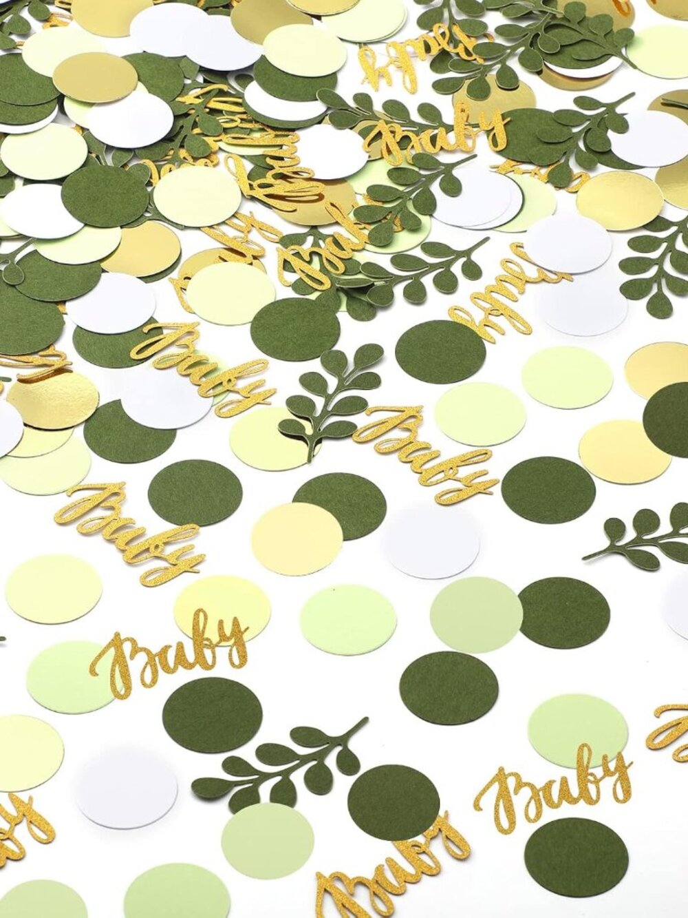 400 Pcs Greenery Baby Shower Confetti Decoration